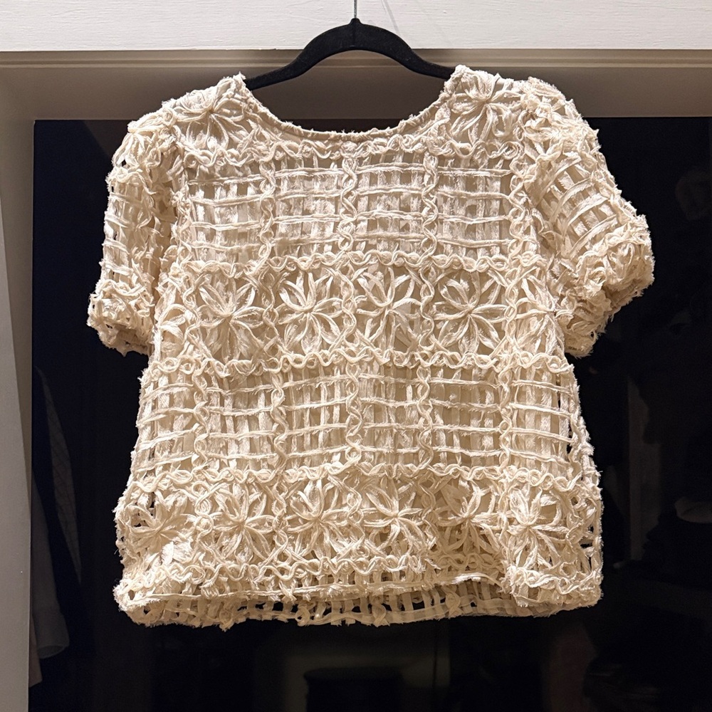 Adrianna Papell Cream Lace Women's Top